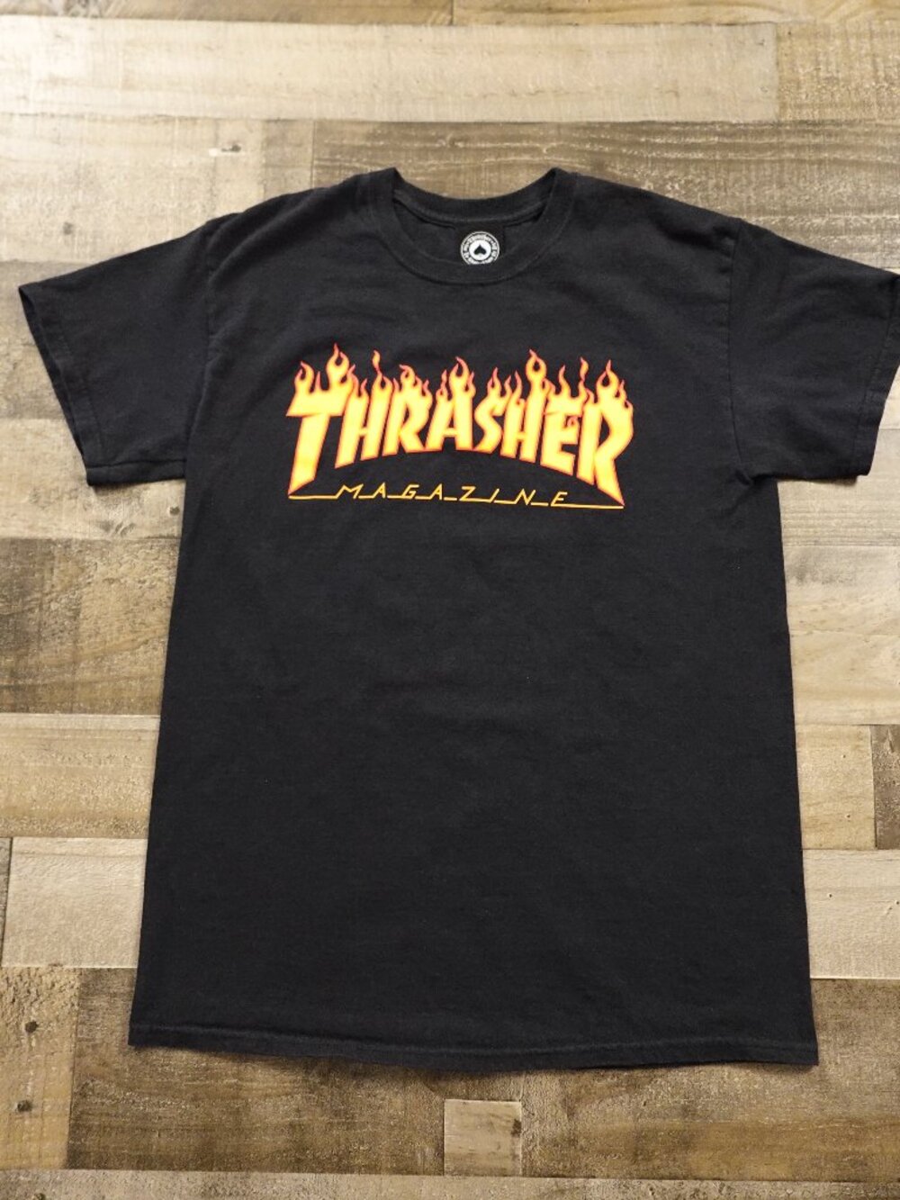 Thrasher Flame Logo T-Shirt Men’s Medium Black Skate Streetwear Graphic‎ Y2K
